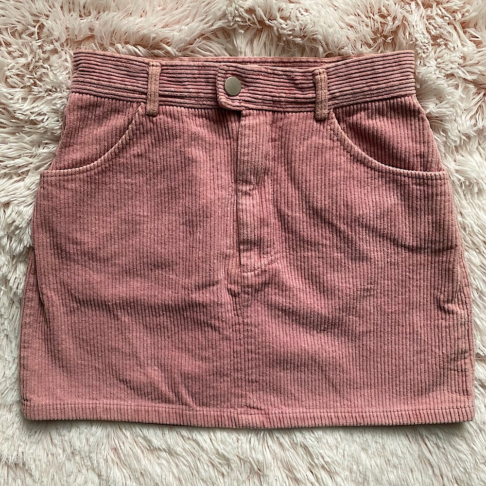 Pink Corduroy Mini Skirt / Kendall & Kylie